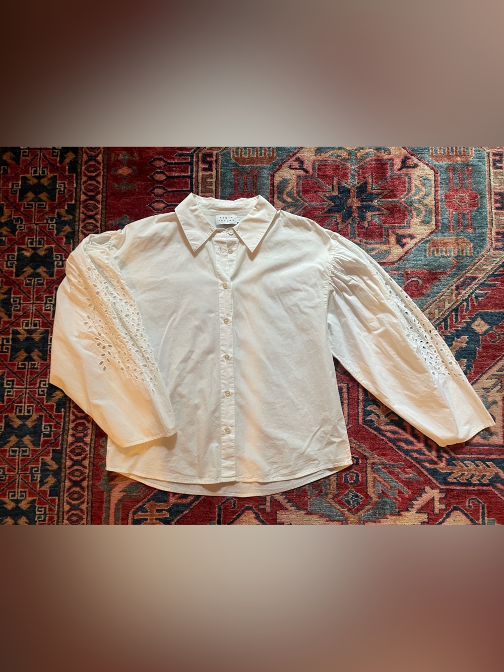 Tanya Taylor Cotton Blouse / size 6 / White